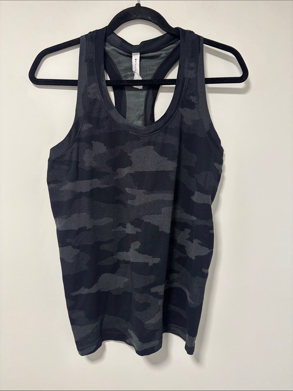 Athleta Black Charcoal Camo Racerback Performance Tank
